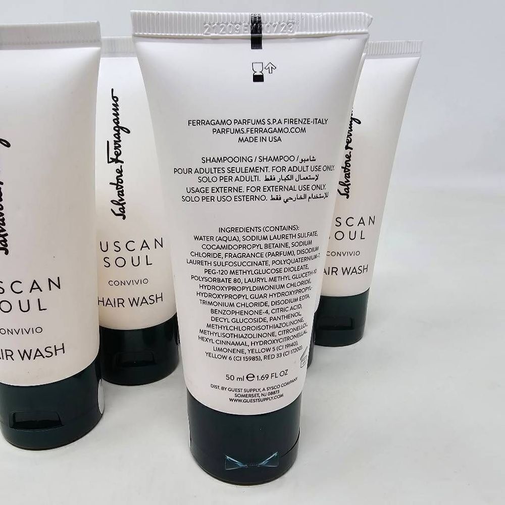 SALVATORE FERRAGAMO TUSCAN SOUL CONVIVIO SHAMPOO HAIR WASH SET OF 9 X 1.69 OZ - Picture 4 of 6